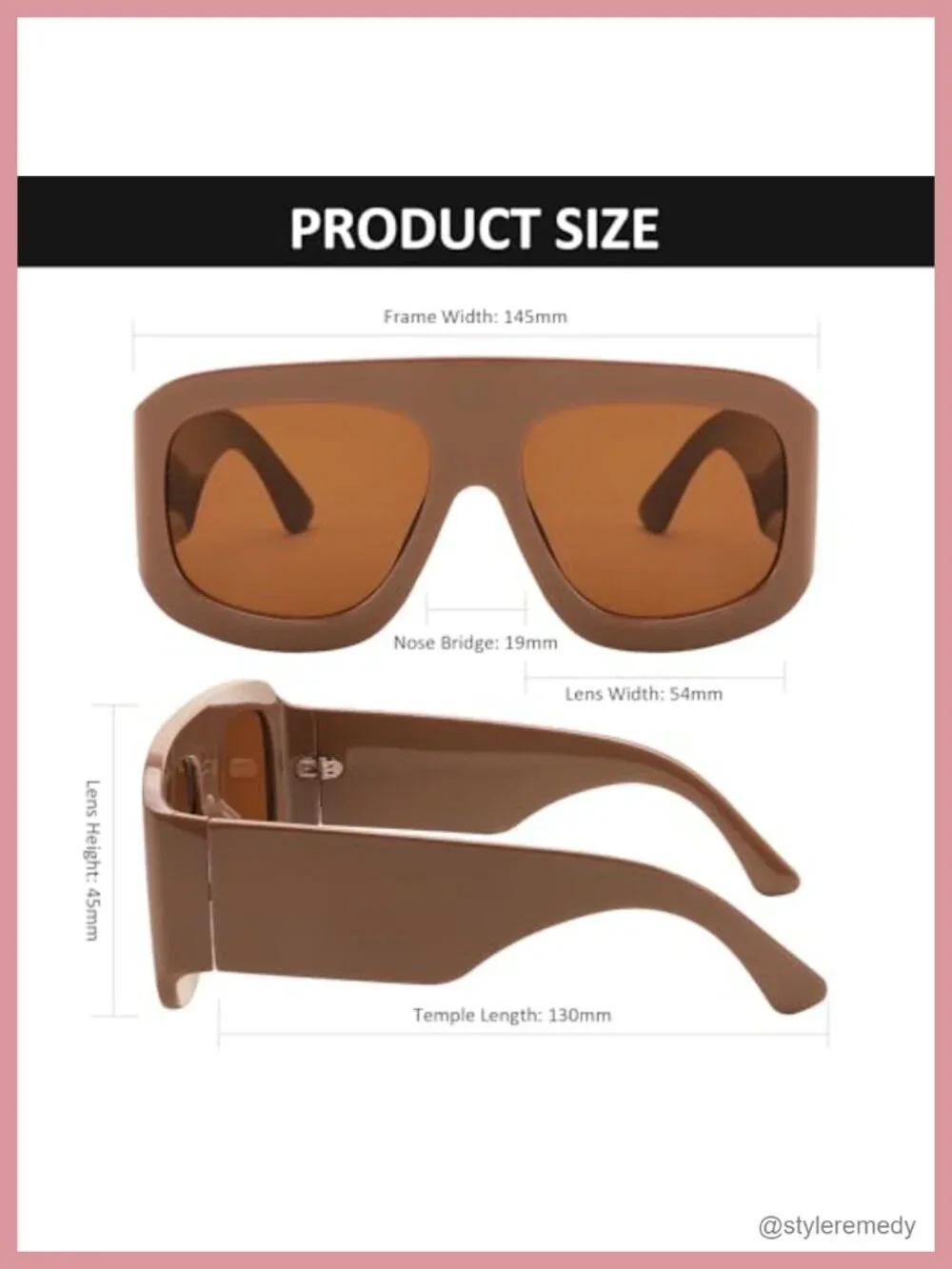 Oversized Square Sunglasses UV400 Protection for Women Men